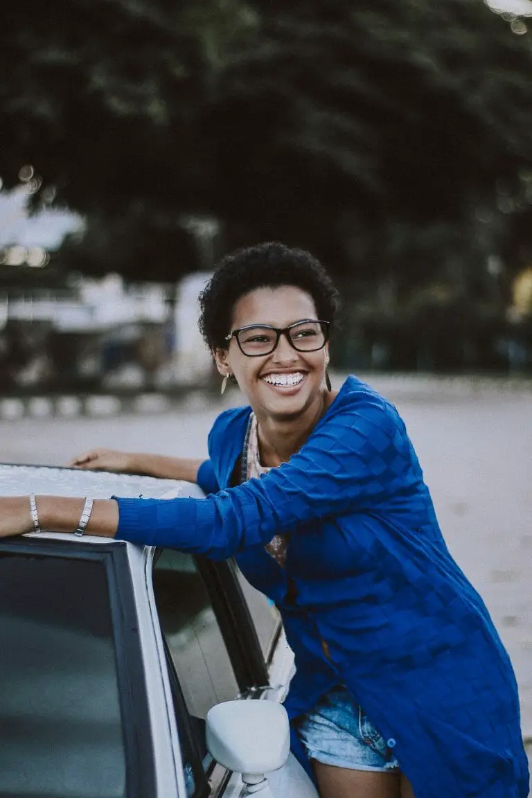 black woman driving